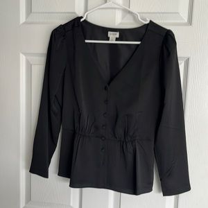 Jcrew black blouse size 2